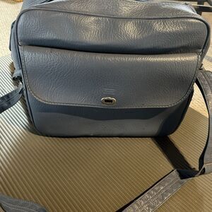 Vintage Sears Blue Overnight / Carry on Luggage Travel Bag Overnight, Sm Blemish